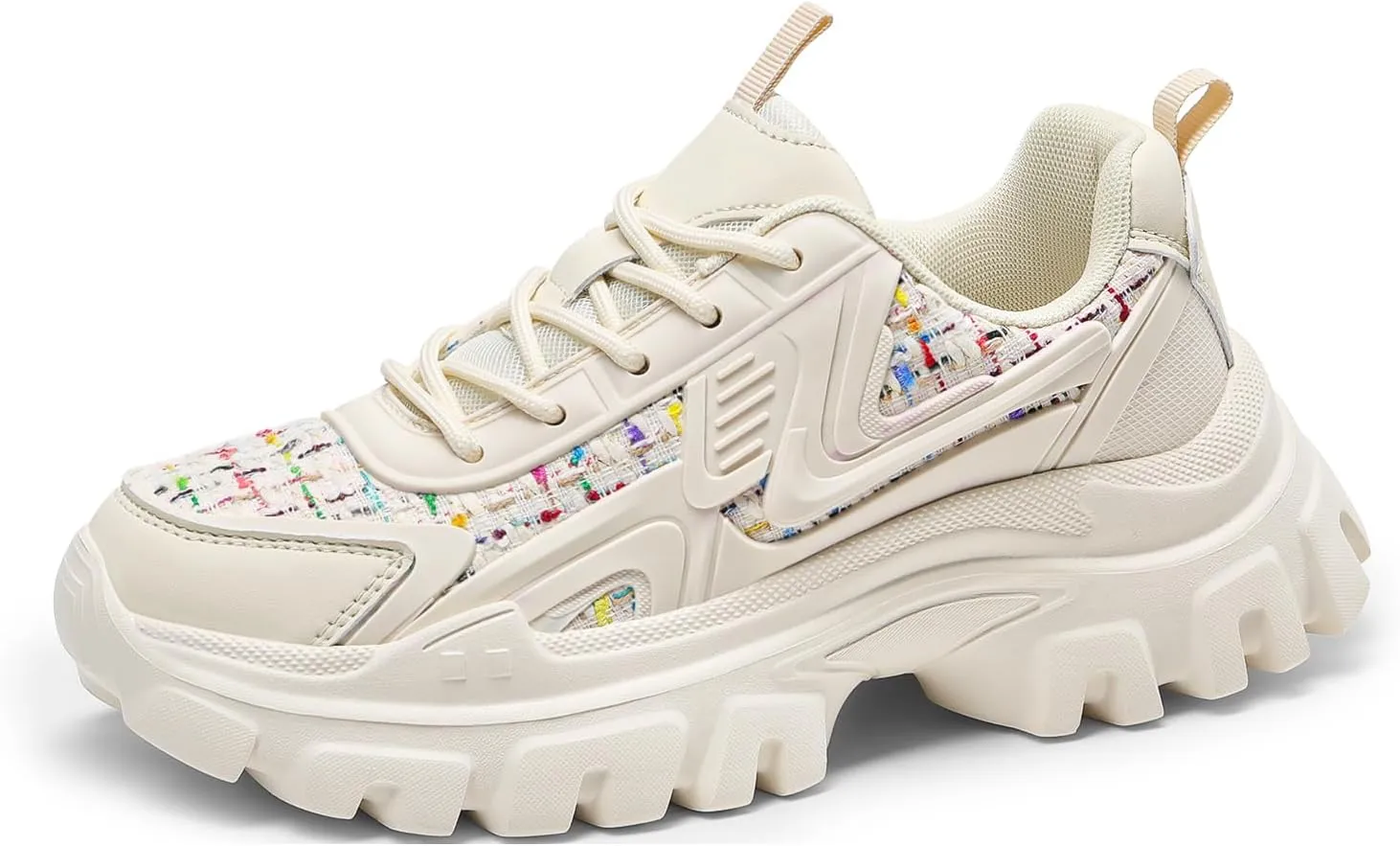 DREAM PAIRS Women's Platform Chunky Fashion Sneakers Y2K Maeve Lace-Up Comfortable Sneakers Casual Walking Shoes
