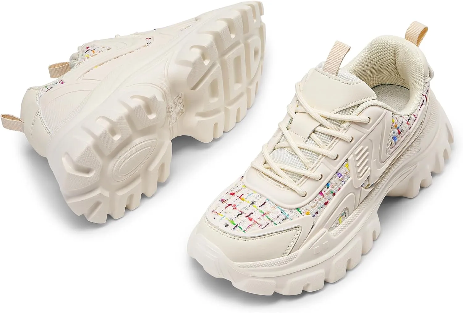 DREAM PAIRS Women's Platform Chunky Fashion Sneakers Y2K Maeve Lace-Up Comfortable Sneakers Casual Walking Shoes