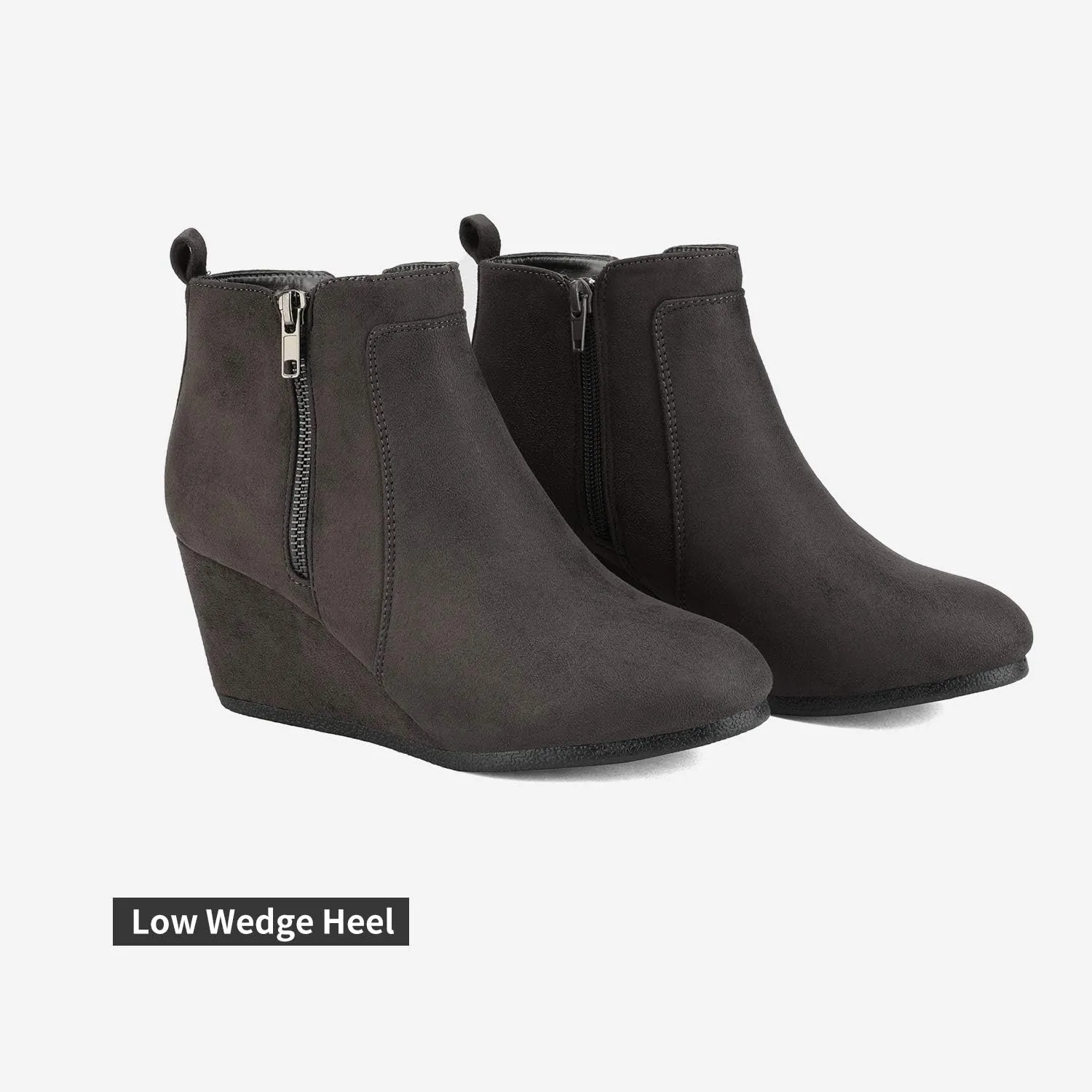 DREAM PAIRS Women's Suede Low Wedges Ankle Boots