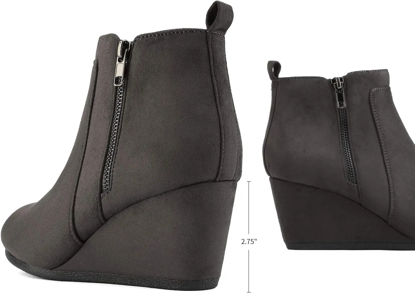 DREAM PAIRS Women's Suede Low Wedges Ankle Boots