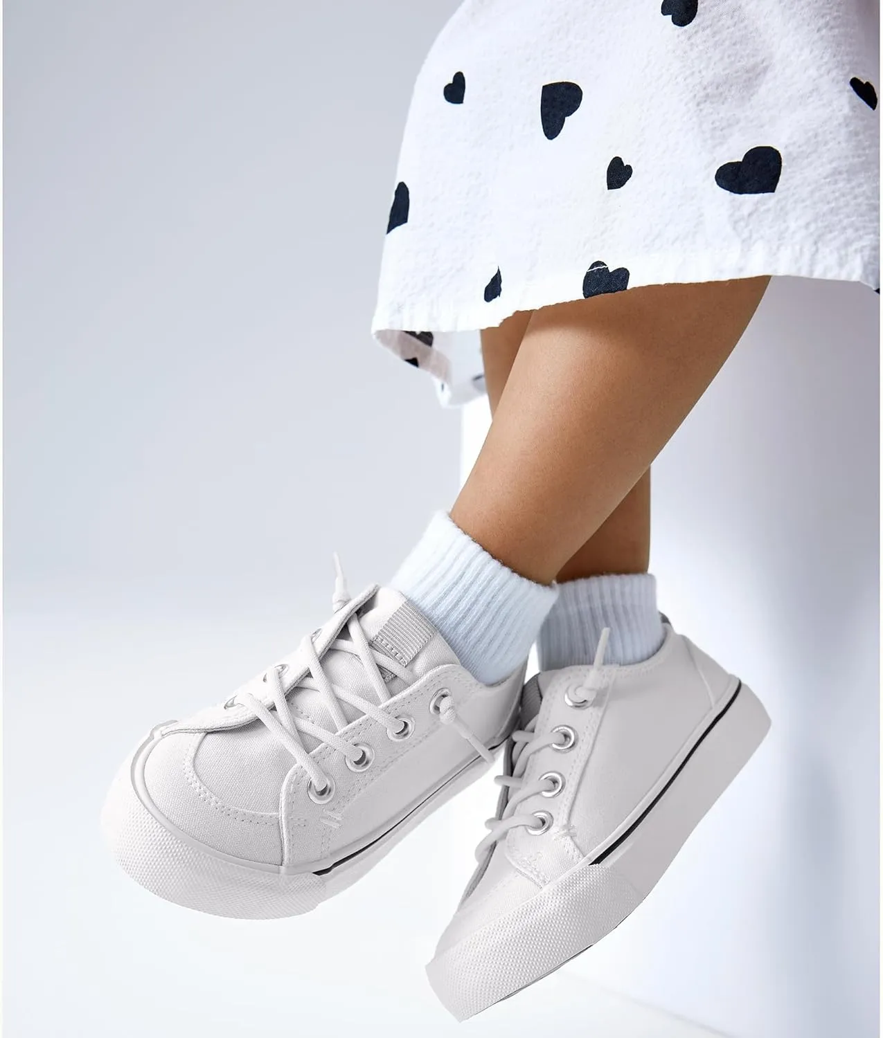 EasyStar Girls and Boys Slip-On Elastic Lace Shoes Sneaker for Toddler Little Kid