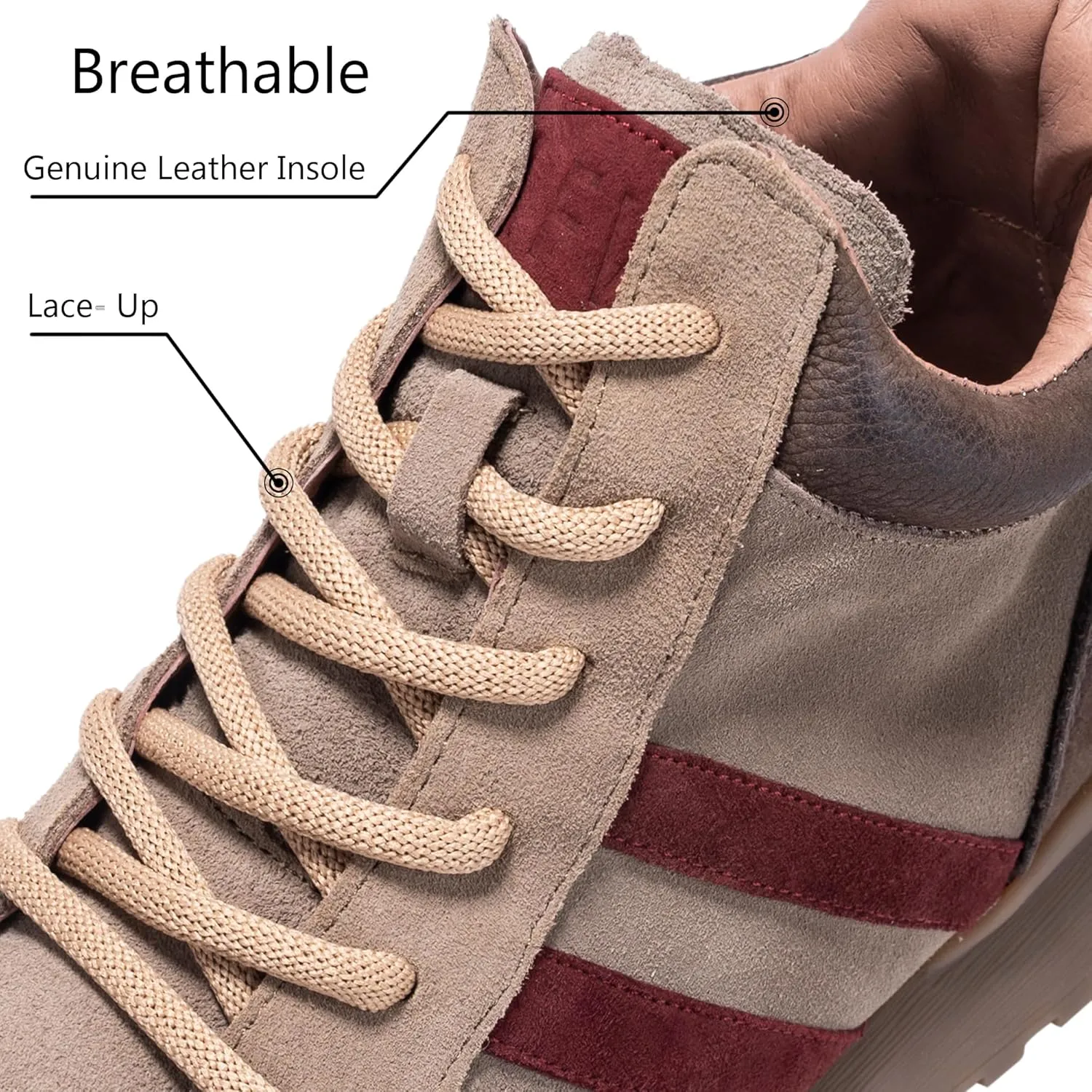 Fashion Sneakers for Women, Lace Up Walking Shoes Genuine Leather Patchwork, High Top Oxford Rubber Comfortable Durable Non-Slip Men Unisex
