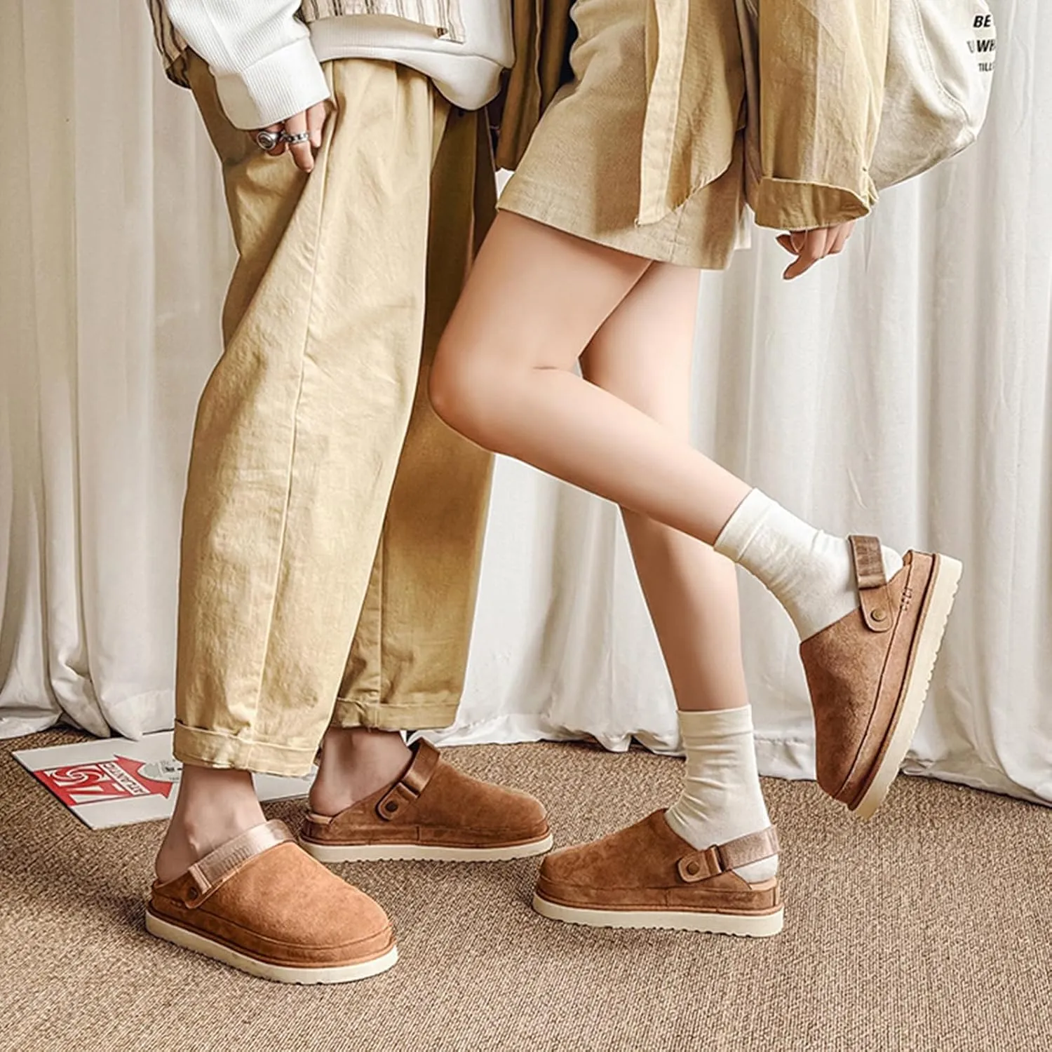 Fashion Women's Clogs Slippers Casual Non Slip Sandals Adjustable Comfort Clogs Sandals Women's Mules and Clogs Warm Outdoor Indoor Use