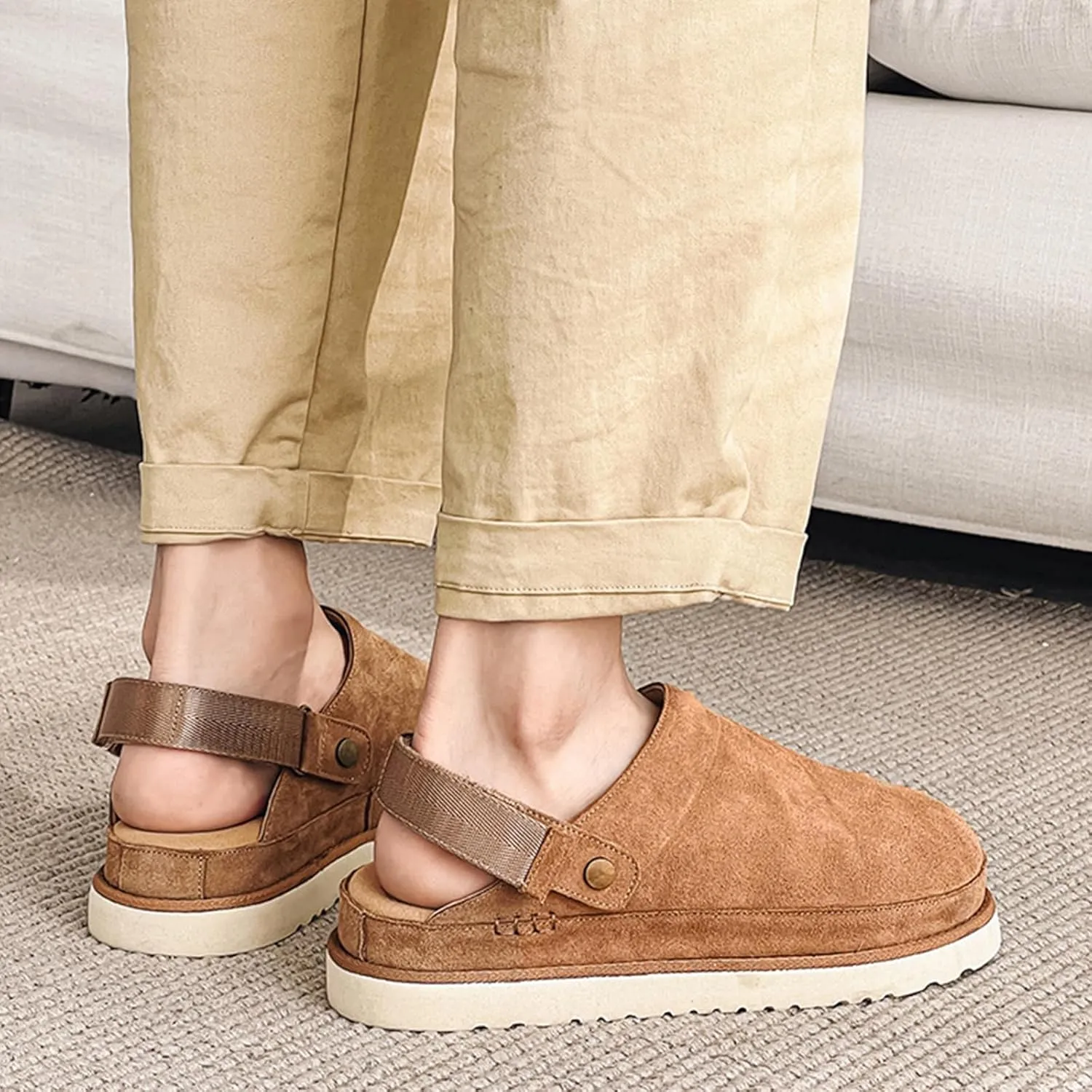 Fashion Women's Clogs Slippers Casual Non Slip Sandals Adjustable Comfort Clogs Sandals Women's Mules and Clogs Warm Outdoor Indoor Use