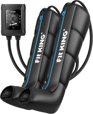 FIT KING Professional Air Compression Recovery System, Cordless Rechargeable Full Leg Massager Recovery Boots, Compression Device for Fast Recovery & Blood Circulation, FSA HSA Approved (Small)