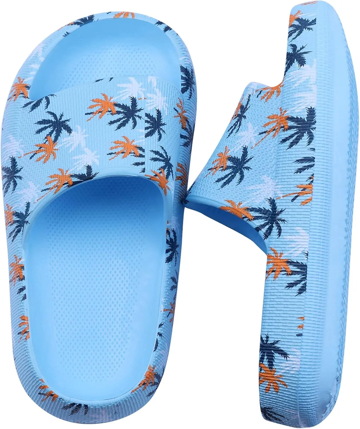FJWYSANGU Kids Cloud Slides丨Boys Girls Bathroom Shower Sandals丨Open Toe Thick Sole Slip on Slippers丨Summer Non-slip Beach Pool Shoes