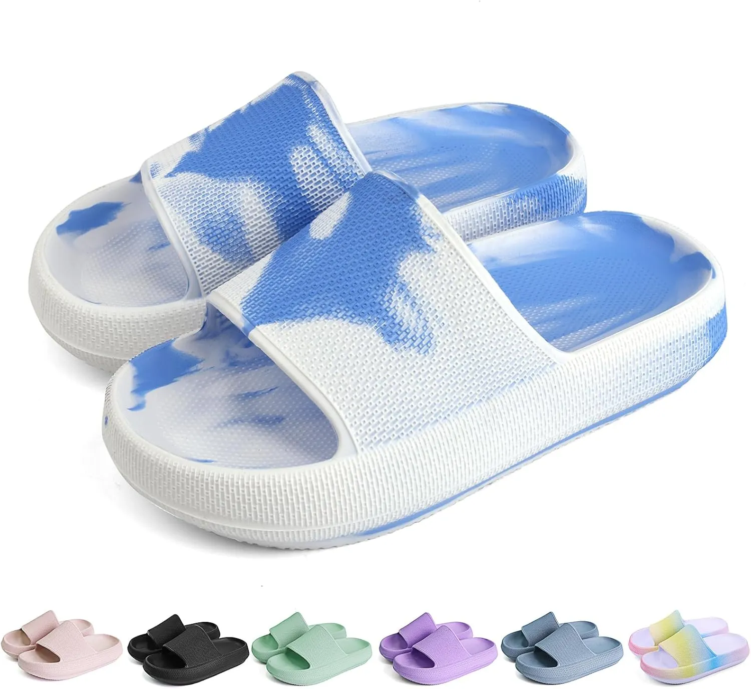 FJWYSANGU Kids Cloud Slides丨Boys Girls Bathroom Shower Sandals丨Open Toe Thick Sole Slip on Slippers丨Summer Non-slip Beach Pool Shoes