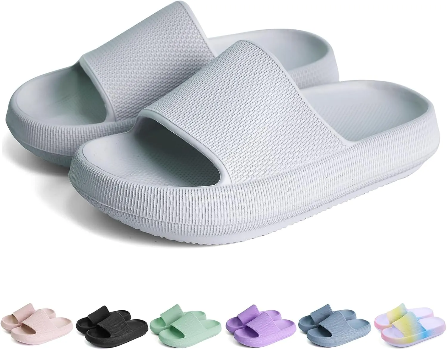 FJWYSANGU Kids Cloud Slides丨Boys Girls Bathroom Shower Sandals丨Open Toe Thick Sole Slip on Slippers丨Summer Non-slip Beach Pool Shoes