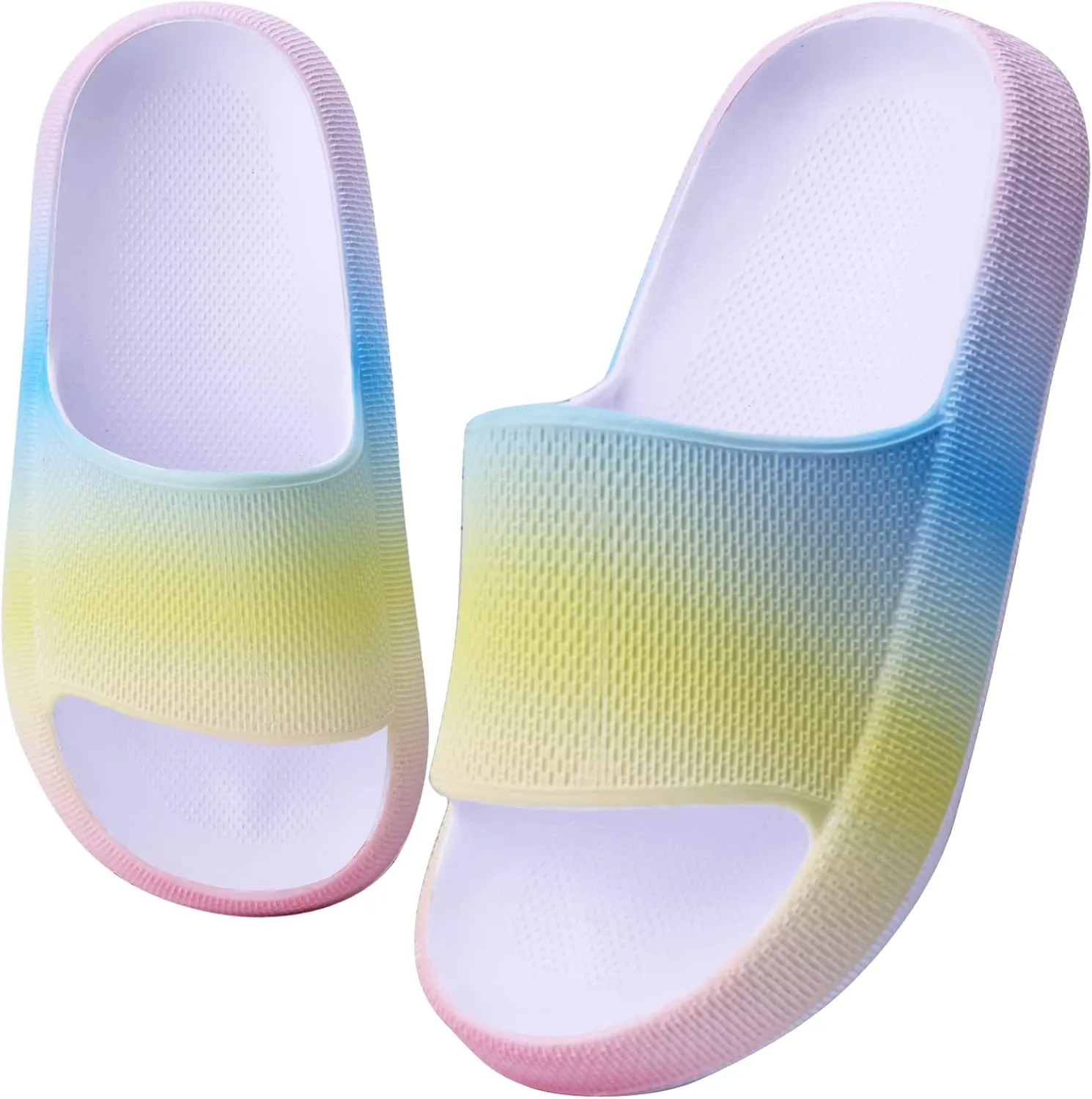 FJWYSANGU Kids Cloud Slides丨Boys Girls Bathroom Shower Sandals丨Open Toe Thick Sole Slip on Slippers丨Summer Non-slip Beach Pool Shoes