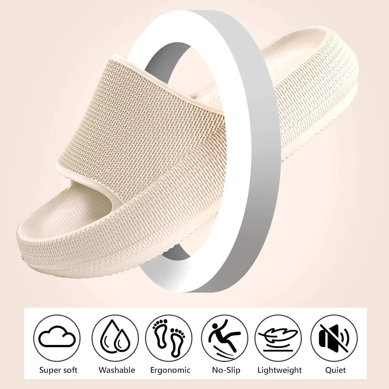 FJWYSANGU Kids Cloud Slides丨Boys Girls Bathroom Shower Sandals丨Open Toe Thick Sole Slip on Slippers丨Summer Non-slip Beach Pool Shoes