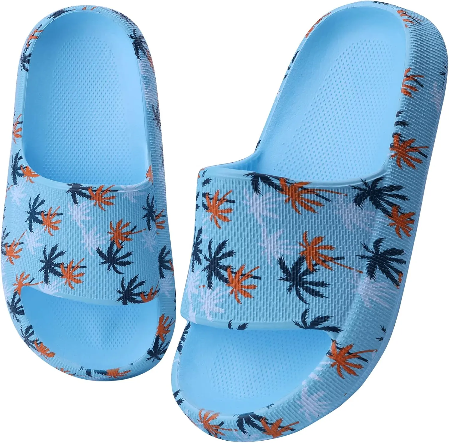 FJWYSANGU Kids Cloud Slides丨Boys Girls Bathroom Shower Sandals丨Open Toe Thick Sole Slip on Slippers丨Summer Non-slip Beach Pool Shoes