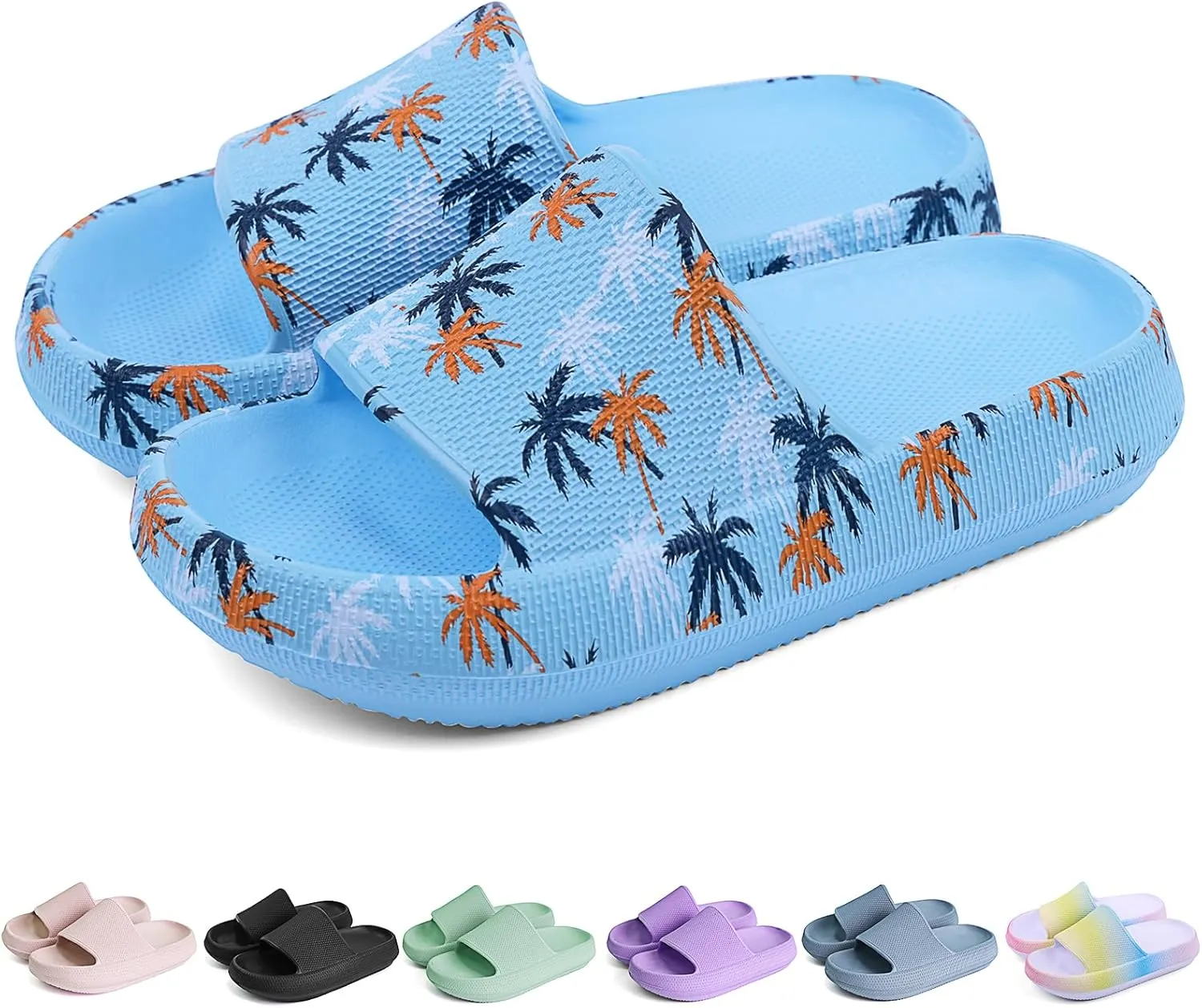 FJWYSANGU Kids Cloud Slides丨Boys Girls Bathroom Shower Sandals丨Open Toe Thick Sole Slip on Slippers丨Summer Non-slip Beach Pool Shoes