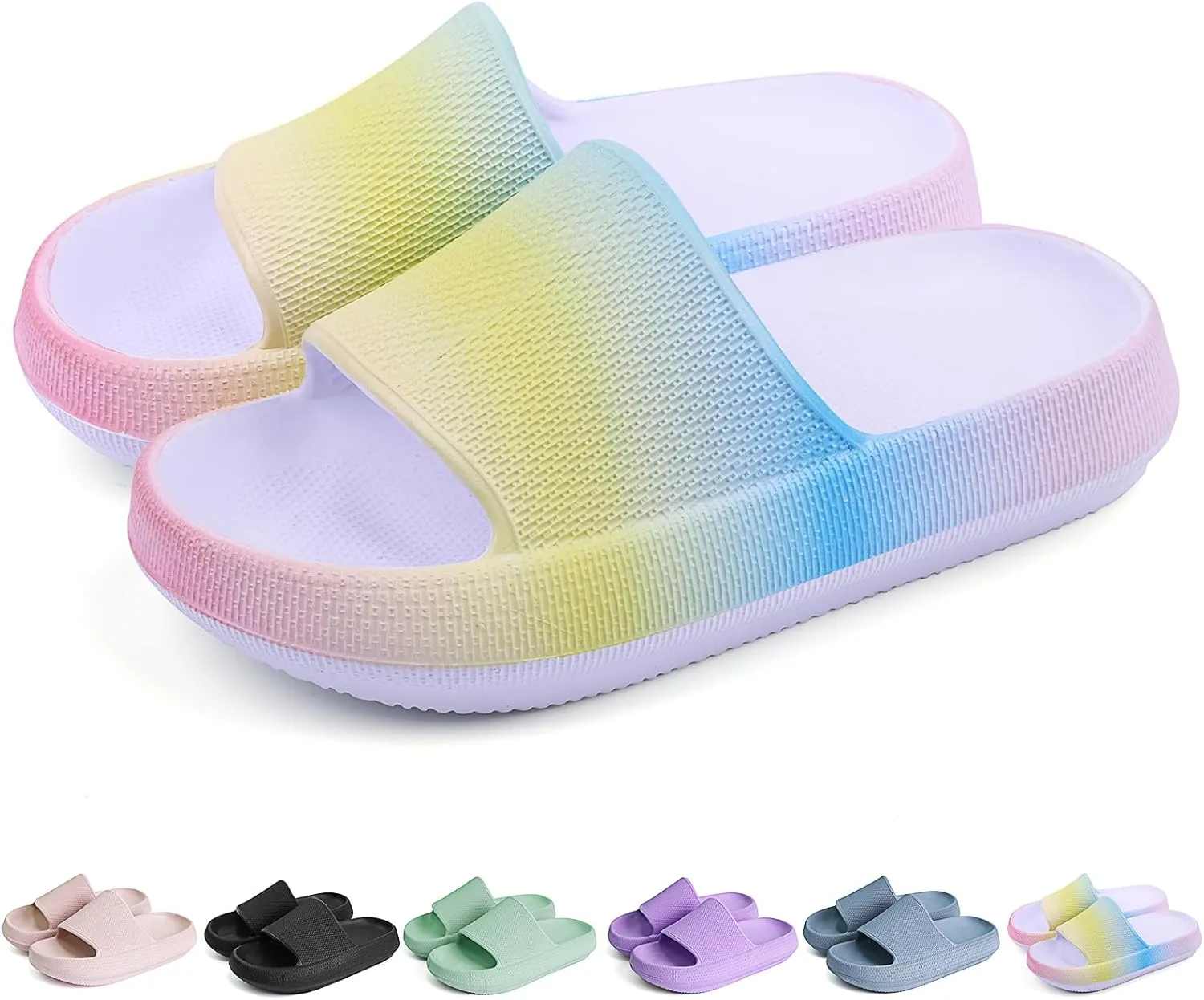 FJWYSANGU Kids Cloud Slides丨Boys Girls Bathroom Shower Sandals丨Open Toe Thick Sole Slip on Slippers丨Summer Non-slip Beach Pool Shoes