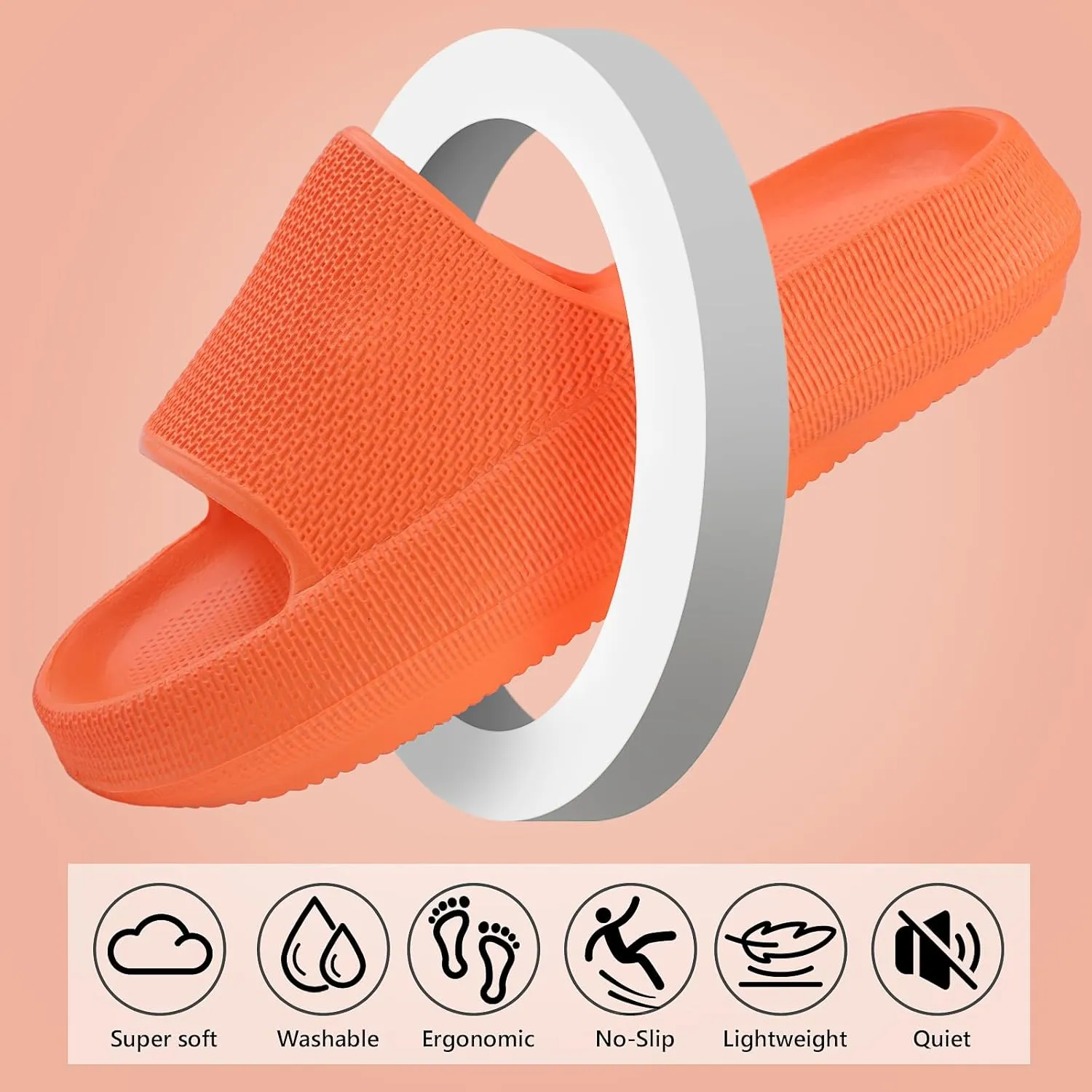 FJWYSANGU Kids Cloud Slides丨Boys Girls Bathroom Shower Sandals丨Open Toe Thick Sole Slip on Slippers丨Summer Non-slip Beach Pool Shoes