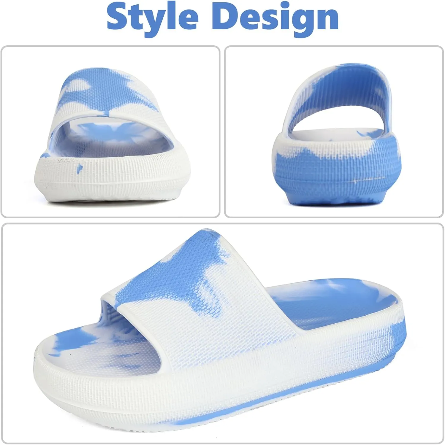FJWYSANGU Kids Cloud Slides丨Boys Girls Bathroom Shower Sandals丨Open Toe Thick Sole Slip on Slippers丨Summer Non-slip Beach Pool Shoes