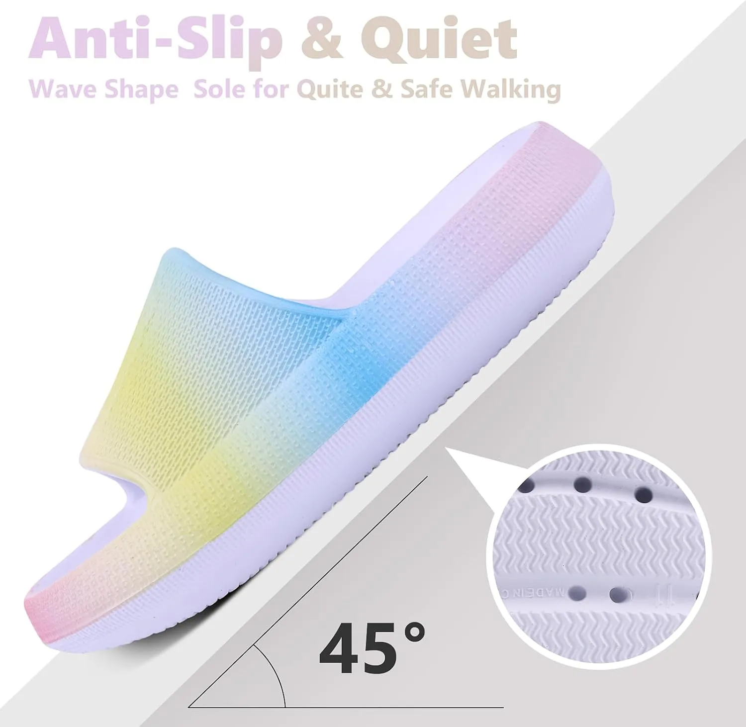 FJWYSANGU Kids Cloud Slides丨Boys Girls Bathroom Shower Sandals丨Open Toe Thick Sole Slip on Slippers丨Summer Non-slip Beach Pool Shoes