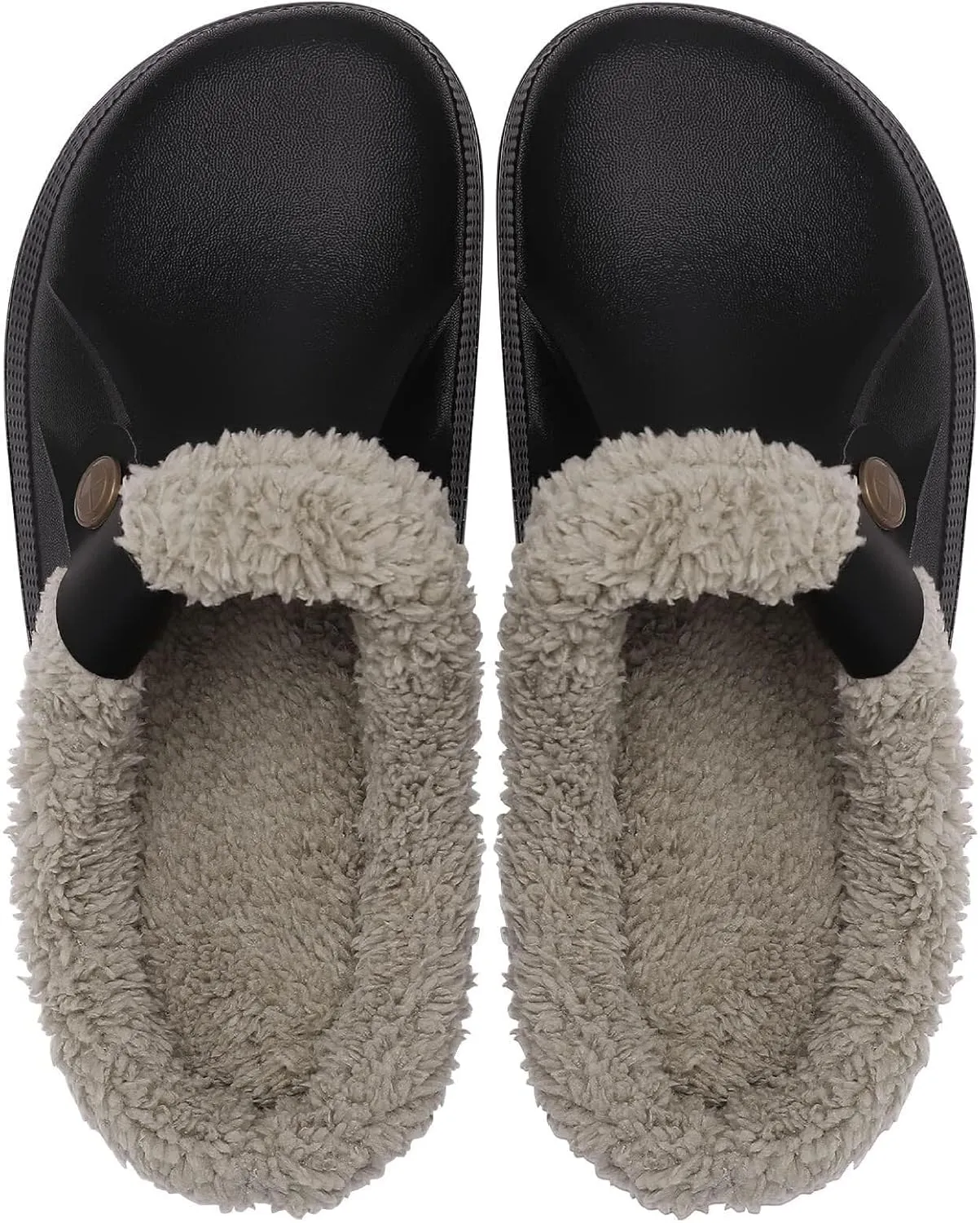 Fleece Lined Clogs Fur Fuzzy Fluffy Waterproof Slippers Women Men Winter Garden Shoes Warm House Slippers Indoor Outdoor Mules