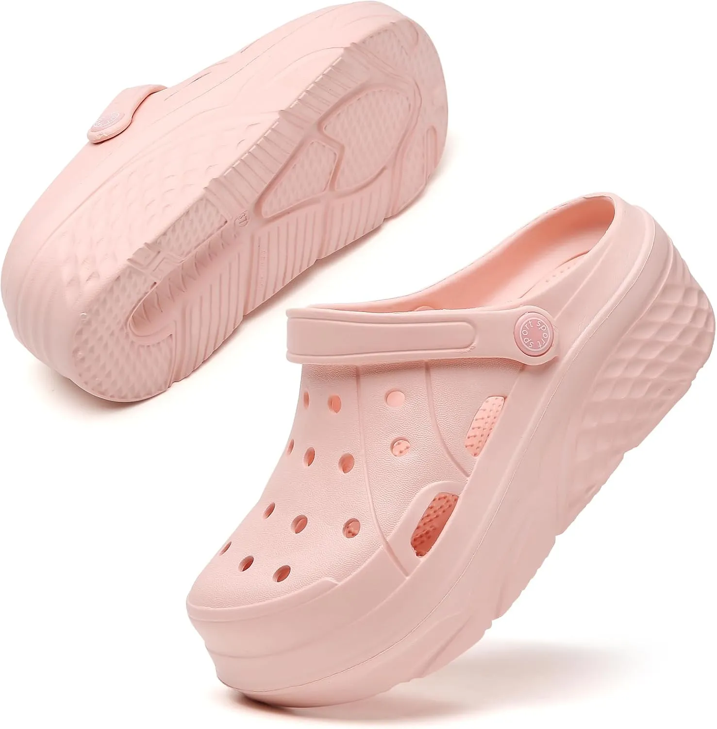 FLIOZY Women's Gardener Platform Clogs Slippers Hight Heels Mules Clog Wedge Sandals Outdoor Beach Shoes