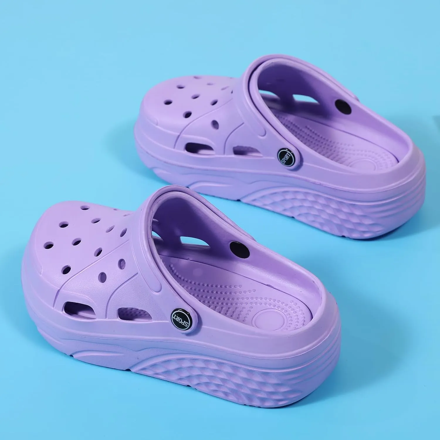 FLIOZY Women's Gardener Platform Clogs Slippers Hight Heels Mules Clog Wedge Sandals Outdoor Beach Shoes