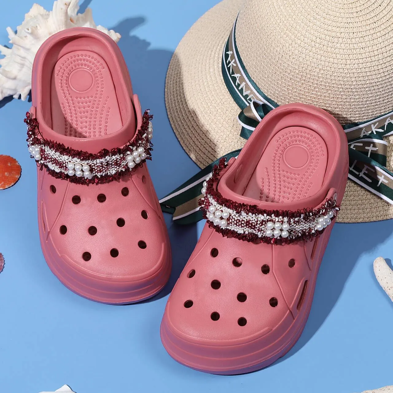 FLIOZY Women's Gardener Platform Clogs Slippers Hight Heels Mules Clog Wedge Sandals Outdoor Beach Shoes