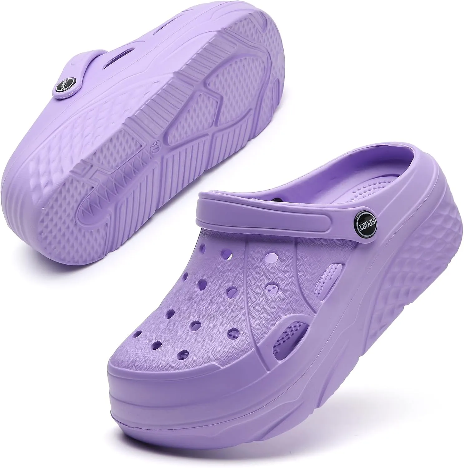 FLIOZY Women's Gardener Platform Clogs Slippers Hight Heels Mules Clog Wedge Sandals Outdoor Beach Shoes