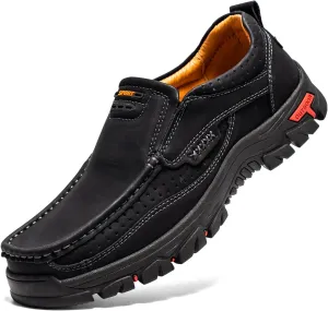 FLYLAND Basic 1.0 Men's Fashion Loafers Vintage Classical Leather Ankle Boots Handmade Chukka Boots Daily Casual Work Office Shoes Driving Shoes
