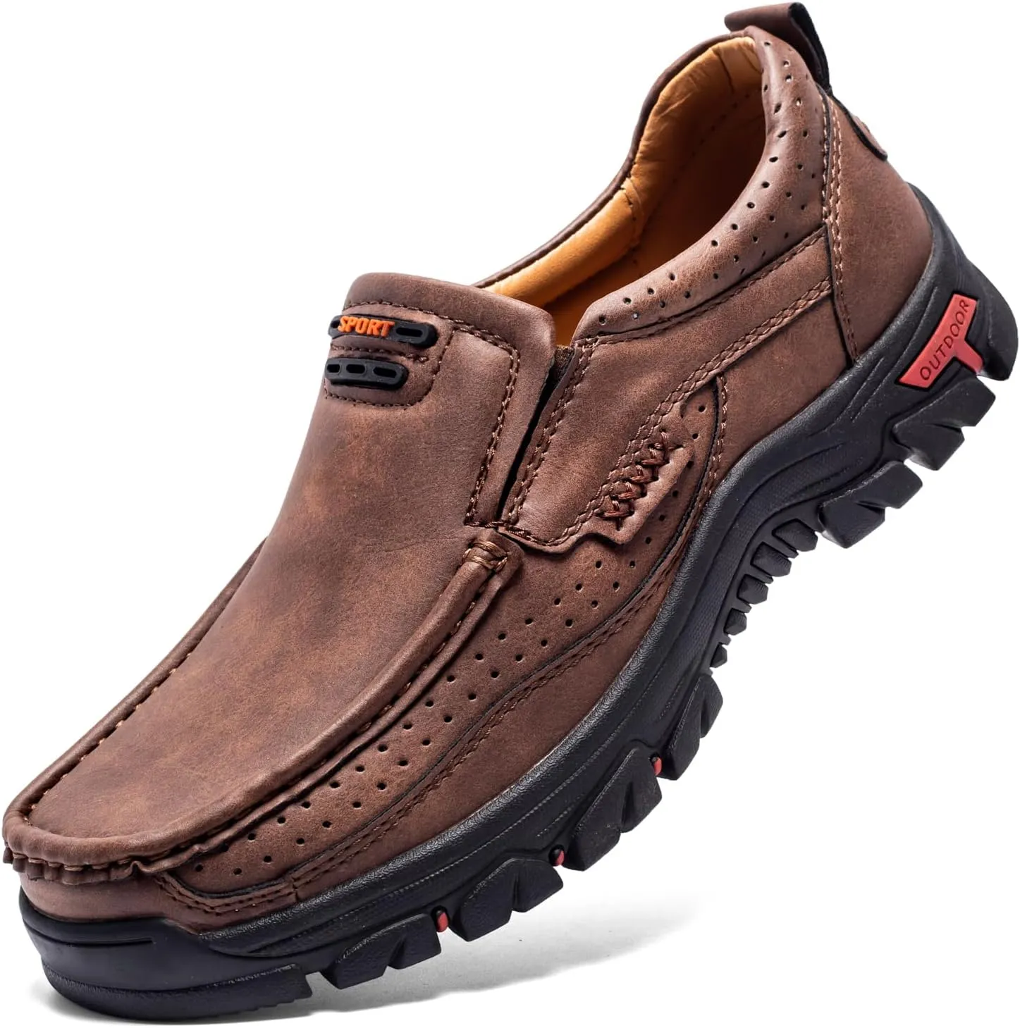 FLYLAND Basic 1.0 Men's Fashion Loafers Vintage Classical Leather Ankle Boots Handmade Chukka Boots Daily Casual Work Office Shoes Driving Shoes