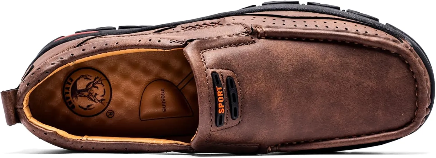 FLYLAND Basic 1.0 Men's Fashion Loafers Vintage Classical Leather Ankle Boots Handmade Chukka Boots Daily Casual Work Office Shoes Driving Shoes