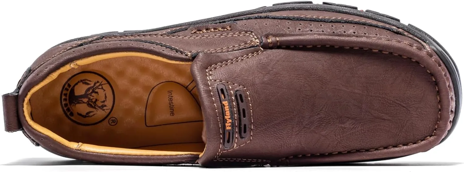FLYLAND Basic 1.0 Men's Fashion Loafers Vintage Classical Leather Ankle Boots Handmade Chukka Boots Daily Casual Work Office Shoes Driving Shoes