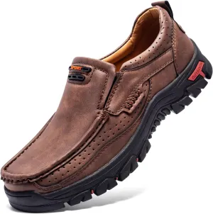 FLYLAND Basic 1.0 Men's Fashion Loafers Vintage Classical Leather Ankle Boots Handmade Chukka Boots Daily Casual Work Office Shoes Driving Shoes