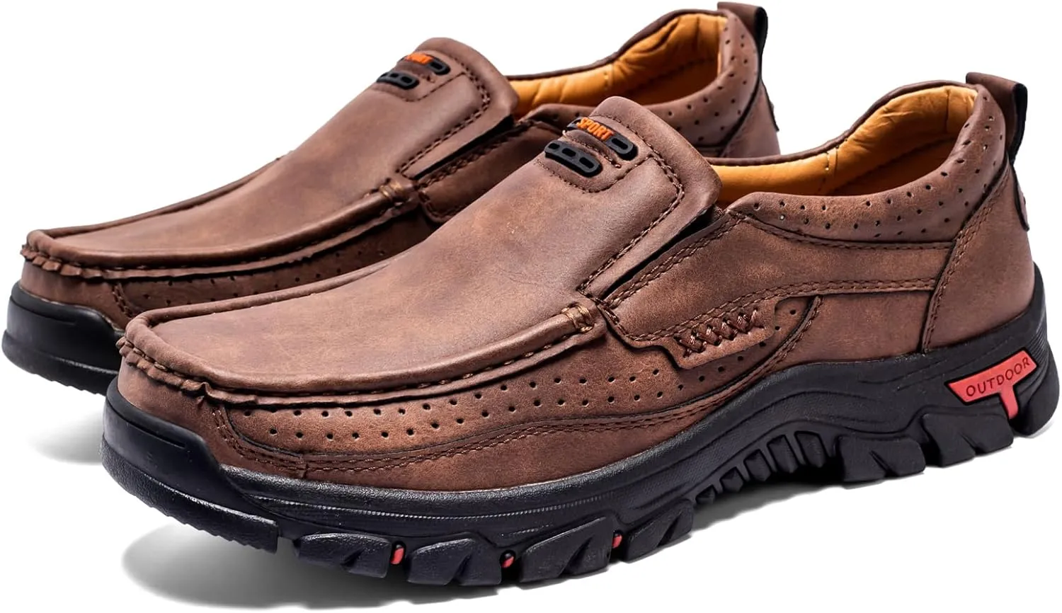 FLYLAND Basic 1.0 Men's Fashion Loafers Vintage Classical Leather Ankle Boots Handmade Chukka Boots Daily Casual Work Office Shoes Driving Shoes