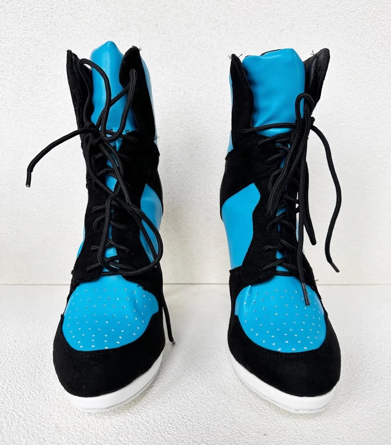 Frankie Hsu Stiletto Sport Basketball High Heeled Ankle Boots, Black Suede Classic White Sneaker Bootie, Big Size Fashion Designer Shoes For Women Men