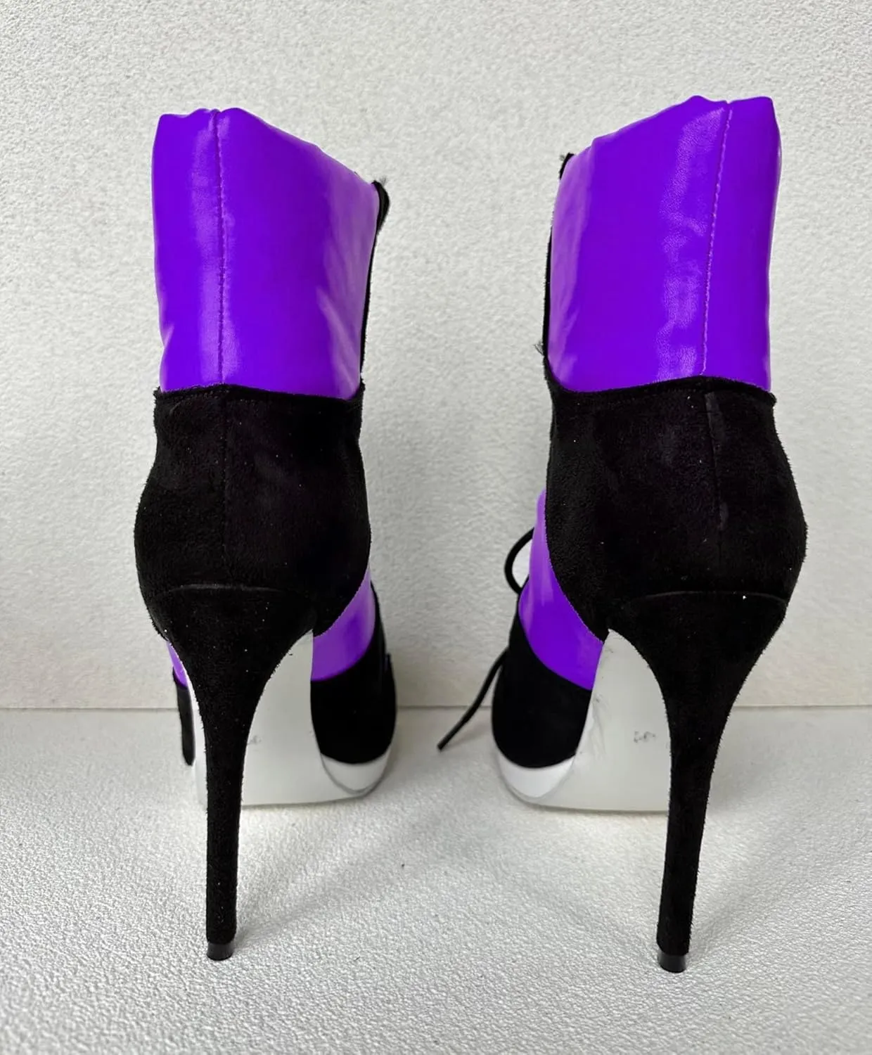 Frankie Hsu Stiletto Sport Basketball High Heeled Ankle Boots, Black Suede Classic White Sneaker Bootie, Big Size Fashion Designer Shoes For Women Men