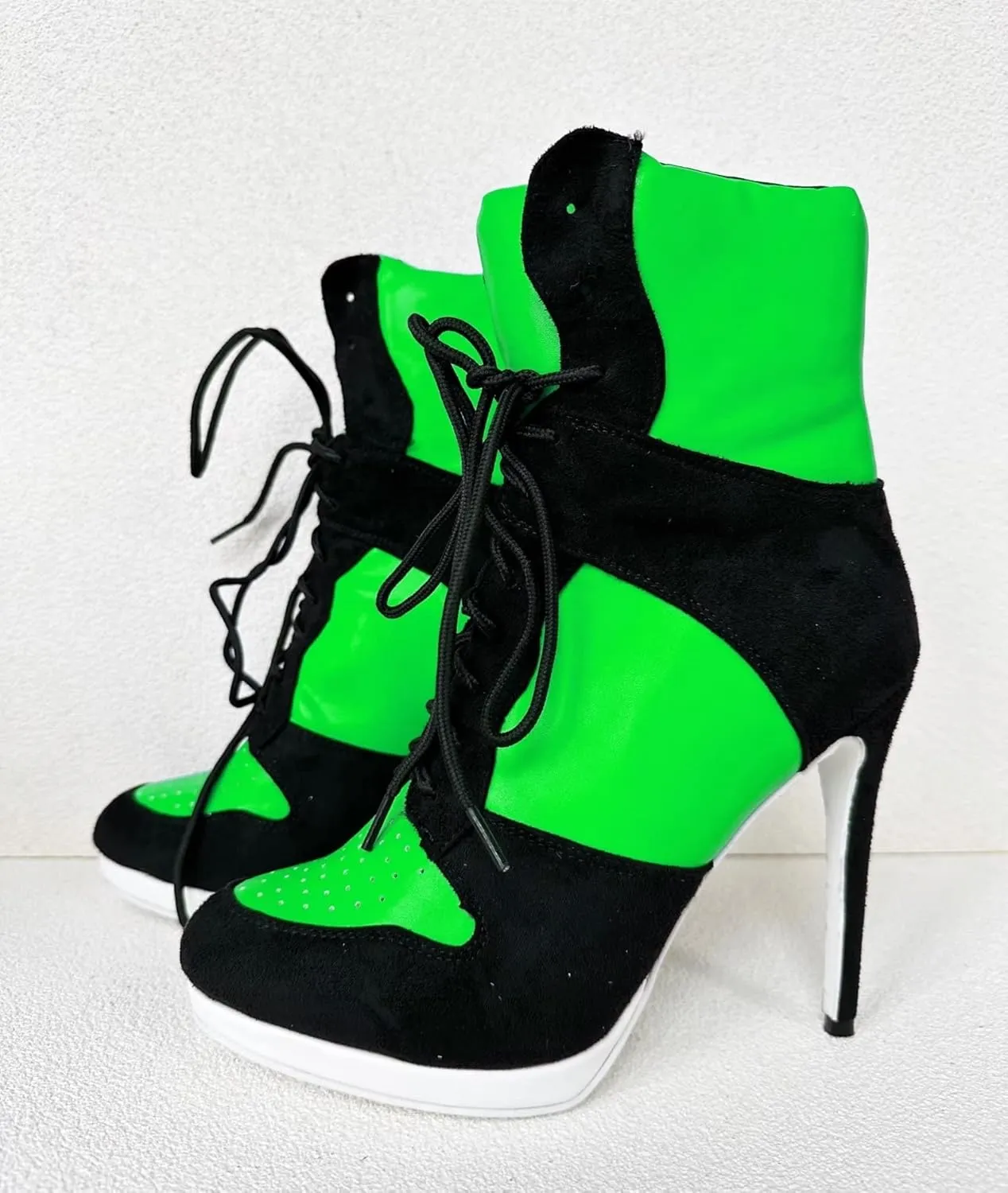 Frankie Hsu Stiletto Sport Basketball High Heeled Ankle Boots, Black Suede Classic White Sneaker Bootie, Big Size Fashion Designer Shoes For Women Men