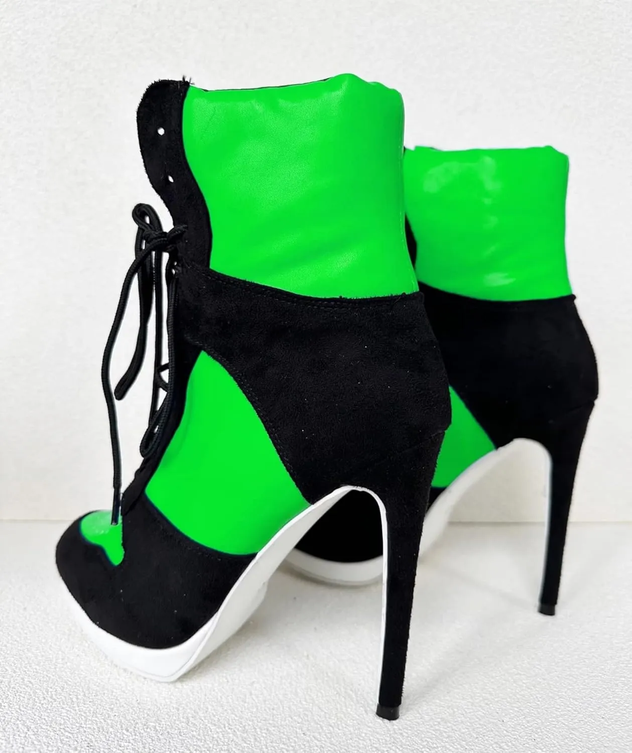 Frankie Hsu Stiletto Sport Basketball High Heeled Ankle Boots, Black Suede Classic White Sneaker Bootie, Big Size Fashion Designer Shoes For Women Men