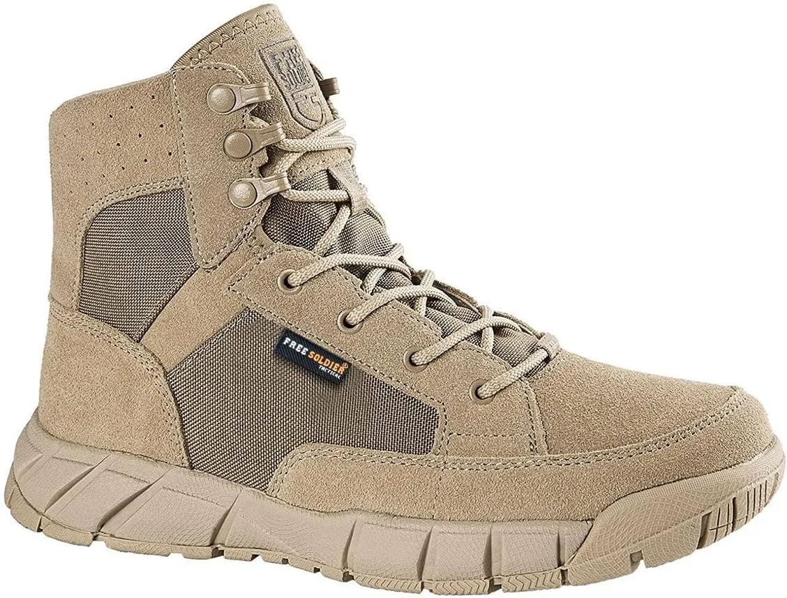 FREE SOLDIER Waterproof Hiking Work Boots Men's Tactical Boots 6 Inches Lightweight Military Boots Breathable Desert Boots