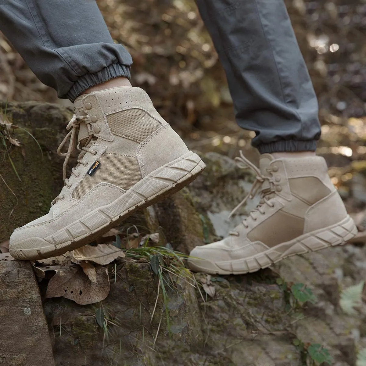 FREE SOLDIER Waterproof Hiking Work Boots Men's Tactical Boots 6 Inches Lightweight Military Boots Breathable Desert Boots