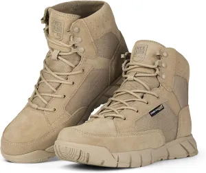 FREE SOLDIER Waterproof Hiking Work Boots Men's Tactical Boots 6 Inches Lightweight Military Boots Breathable Desert Boots