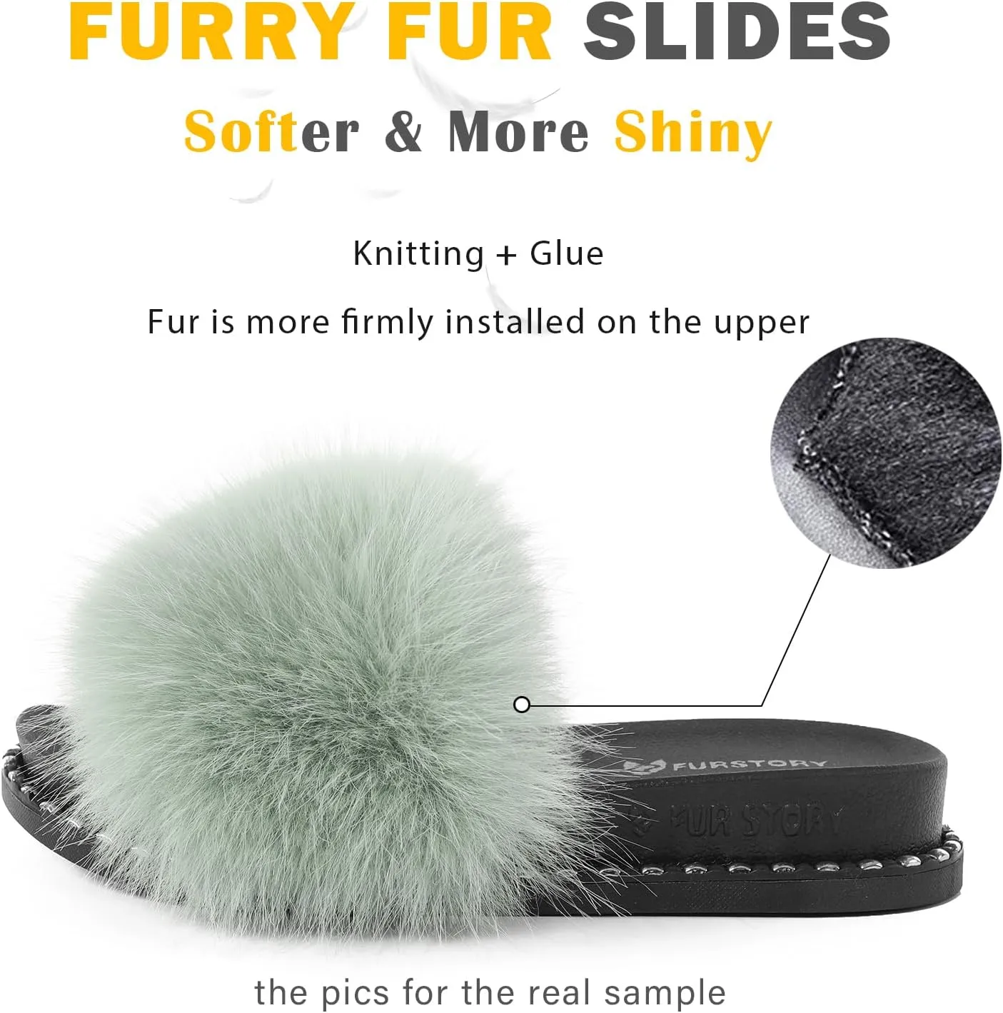 Fur Slippers Furry Fuzzy Slides Platform Sandals Open Toe Fluffy Slides Feather Sandals Fur Slip On Shoes for Women
