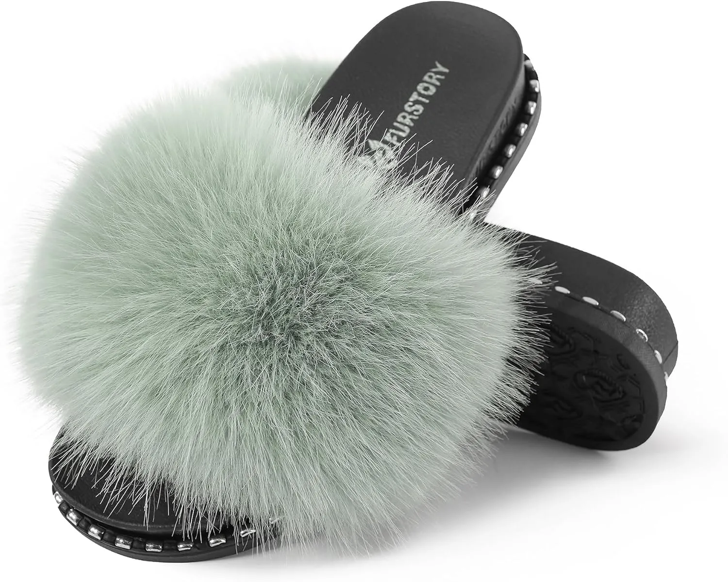 Fur Slippers Furry Fuzzy Slides Platform Sandals Open Toe Fluffy Slides Feather Sandals Fur Slip On Shoes for Women