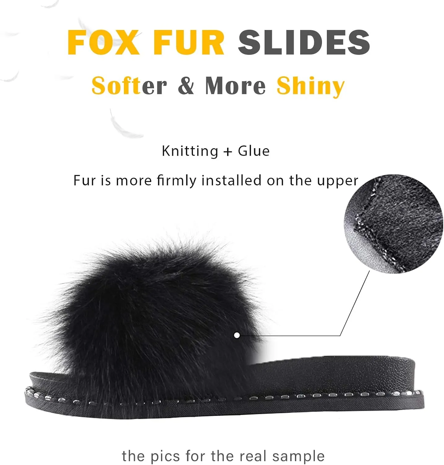 Fur Slippers Furry Fuzzy Slides Platform Sandals Open Toe Fluffy Slides Feather Sandals Fur Slip On Shoes for Women