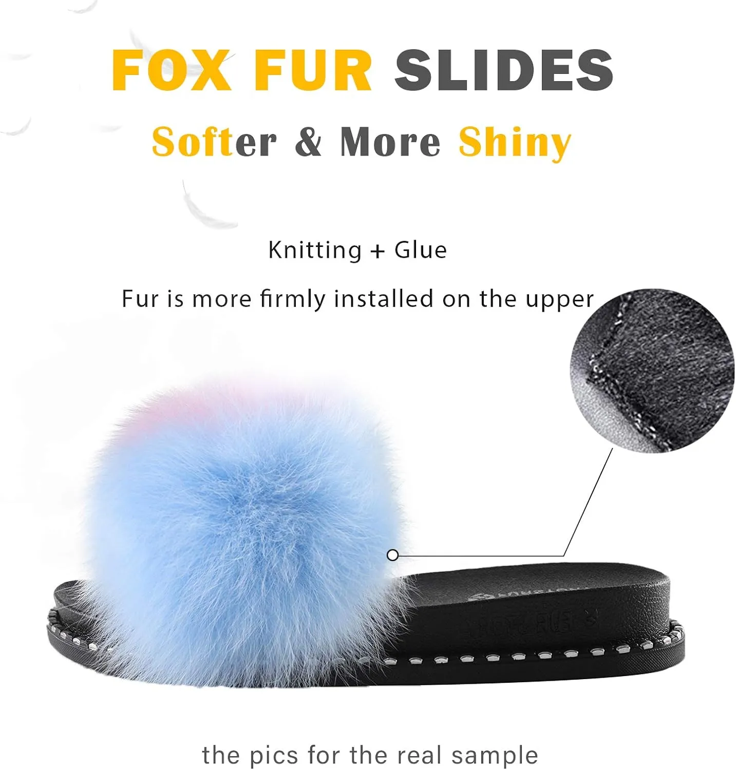 Fur Slippers Furry Fuzzy Slides Platform Sandals Open Toe Fluffy Slides Feather Sandals Fur Slip On Shoes for Women