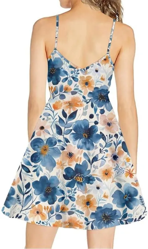 Galaxy Peacock Feather Women's Sleeveless Dresses Aztec Tribal Summer Midi Dress Boho Mandala Spaghetti Strap Dress