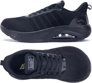 GANNOU Wide Toe Box Shoes for Men Arch Support Walking Shoes Plantar Fasciitis Orthotic Tennis Sneakers Size 9.5 Black