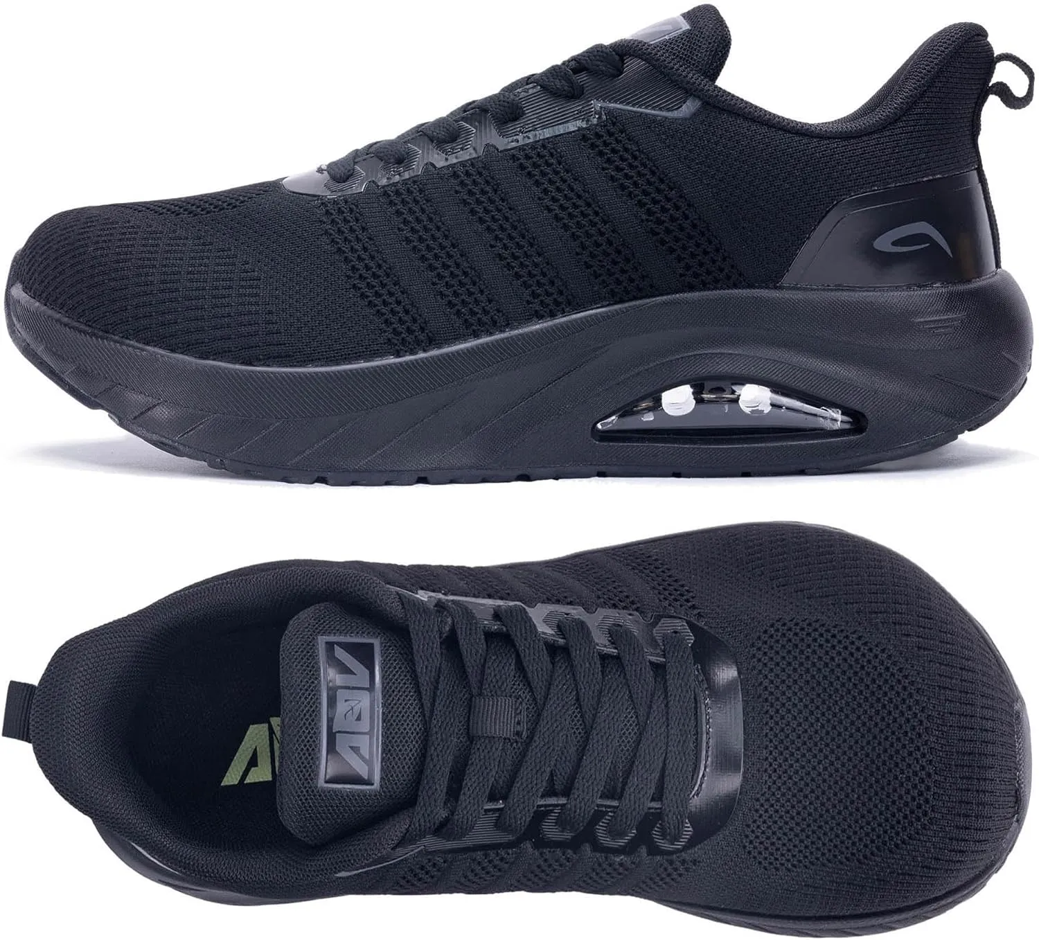GANNOU Wide Toe Box Shoes for Men Arch Support Walking Shoes Plantar Fasciitis Orthotic Tennis Sneakers Size 9.5 Black