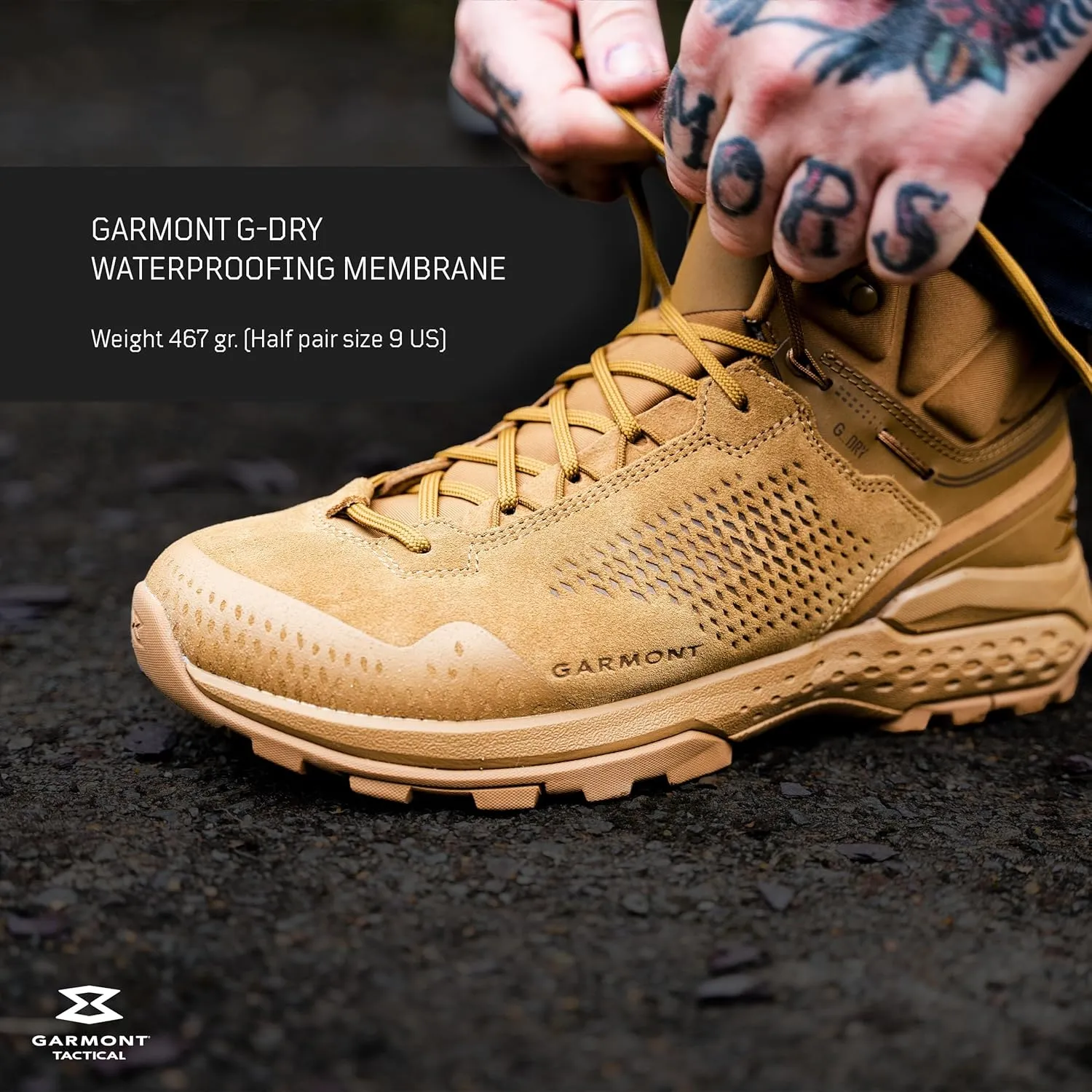 GARMONT TACTICAL T4 Groove G-DRY Military and Law Enforcement Tactical Mid Boots for Men and Women, Waterproof, Suede Leather, Cushioned, Hiking Shoes
