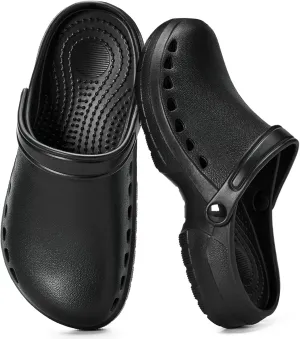Gentle Arch Support Work Clogs Breathable Non Slip Shoes for Chef Nurse Garden Comfortable, Slip-on Lightweight Bistro Mules