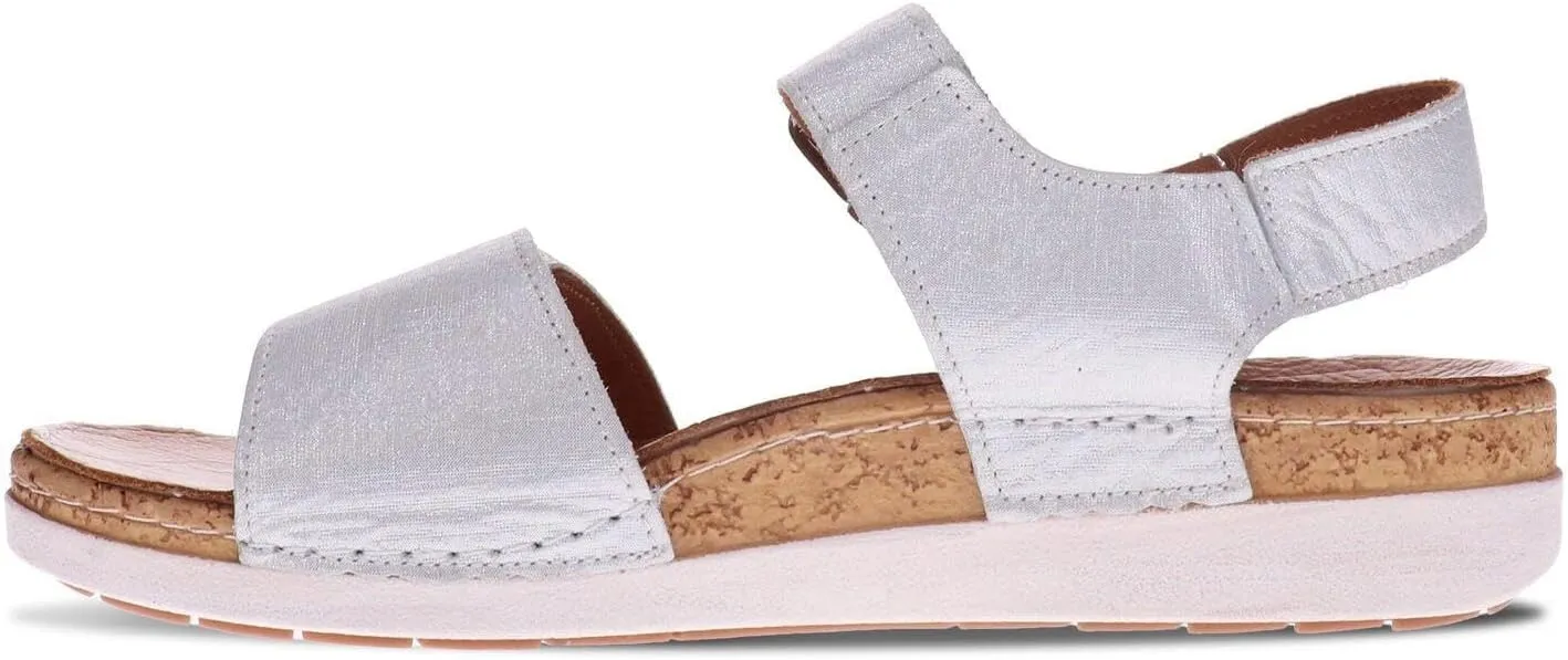 Georgia Women's Sandals - Premium Leather - Adjustable Velcro Strap - Contoured Footbed with Arch Support - Removable Footbed for Custom Orthotics