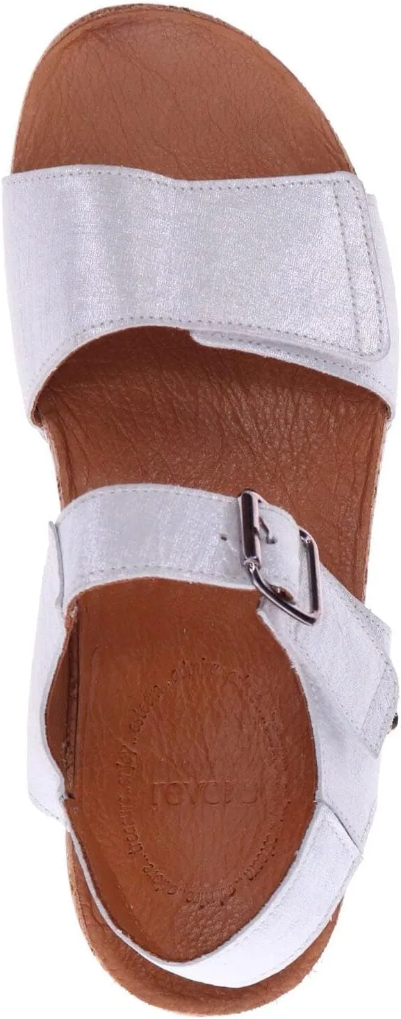 Georgia Women's Sandals - Premium Leather - Adjustable Velcro Strap - Contoured Footbed with Arch Support - Removable Footbed for Custom Orthotics