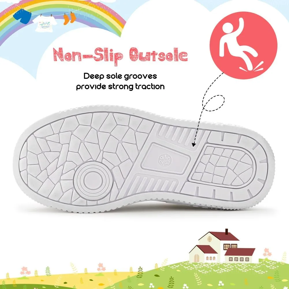 Girls Sneakers Glitter Tennis Shoes Lightweight Non-Slip Running Walking Shoes for Toddler/Little Kid/Big Kid